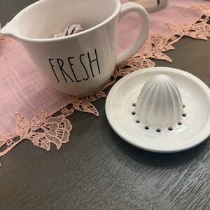 Rae Dunn White Ceramic Juicer Set